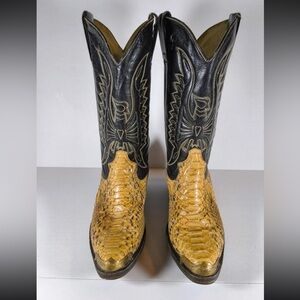 Vintage Tom Houston Python Leather Boots 7.5 Exotic Cowboy Western Men’s mexico